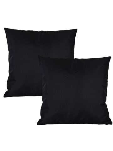 JACK 2er Set Outdoor Kissenhülle 45x45cm Uni in Schwarz