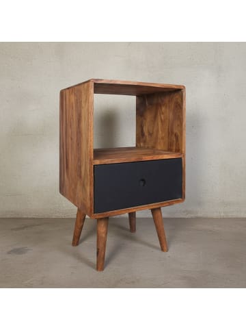 KADIMA DESIGN Nachtkonsole | Sheesham, 40x35x70cm, 1 Schublade, Dunkelbraun