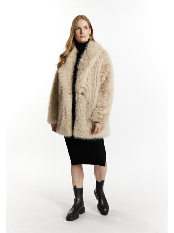 DreiMaster Damen Mantel Aus Webpelz in Cremebeige