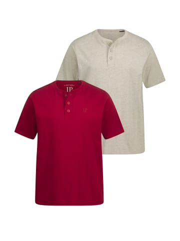 JP1880 Kurzarm T-Shirt in dunkel kirschrot