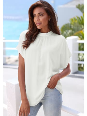 LASCANA Kurzarmbluse in creme
