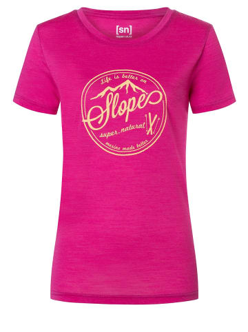 super.natural Merino T-Shirt W SLOPES TEE in fuchsia
