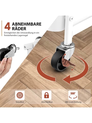 COSTWAY Rollwagen 3 Etagen in Weiß