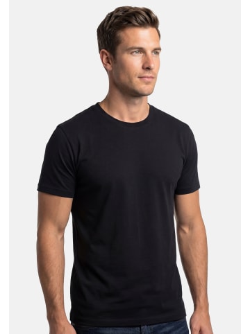 Ragman Unterhemd / Shirt Kurzarm Basic in Schwarz / grau