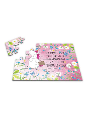 Mr. & Mrs. Panda Puzzle Einhorn Koffer mit Spruch in Rot Pastell