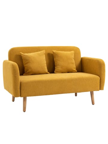 HOMCOM Sofa-130B x 70T x 80H cm-Natur+Gelb