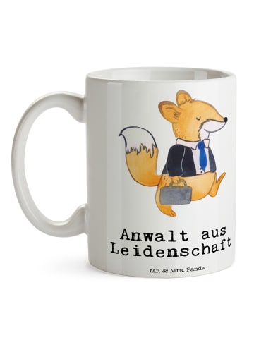 Mr. & Mrs. Panda Tasse Anwalt Leidenschaft mit Spruch in Weiß