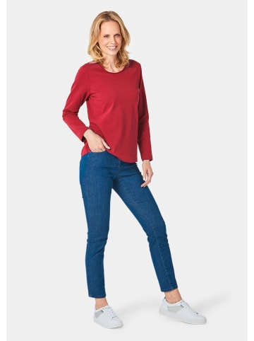 GOLDNER Shirt T-Shirt mit Rundhals in dunkelrot