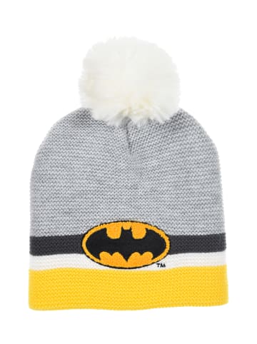 Batman Wintermütze mit Bommel in Grau