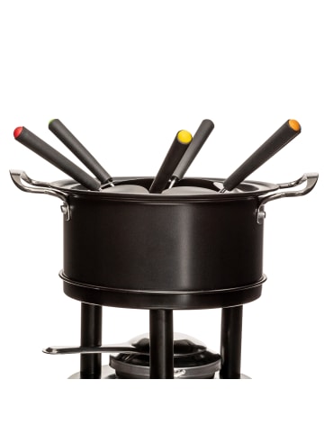 5five Simply Smart Fondue-Set für 6 Personen, Metall in Schwarz, 25,5 x 19 x 19 cm