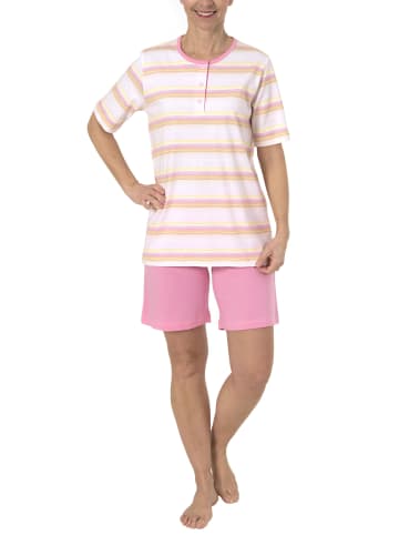 NORMANN Shorty Pyjama Schlafanzug kurzarm in rosa