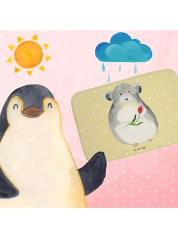 Mr. & Mrs. Panda Badematte Chinchilla Blume ohne Spruch in Gelb Pastell