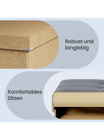 SONGMICS Sitztruhe Minota in Grau - (B)110 x (H)38 x (T)38 cm