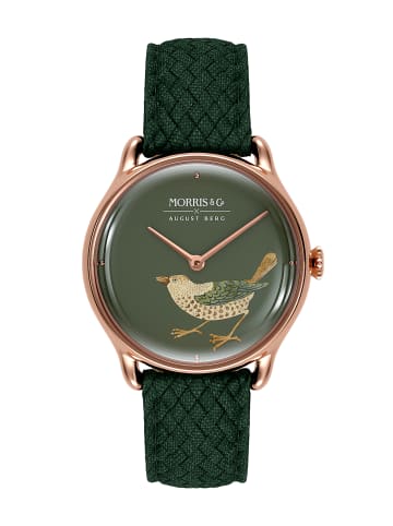 August Berg Morris & Co. Fennel Strawberry Thief Bird in rosegold dark_green