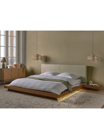 Beliani 6-tlg Doppelbett ZEN in Braun/Weiß