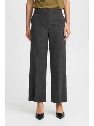 b. young BYDANTA WIDE LEG PANTS 2 CROPPED regular fit in Black Melange