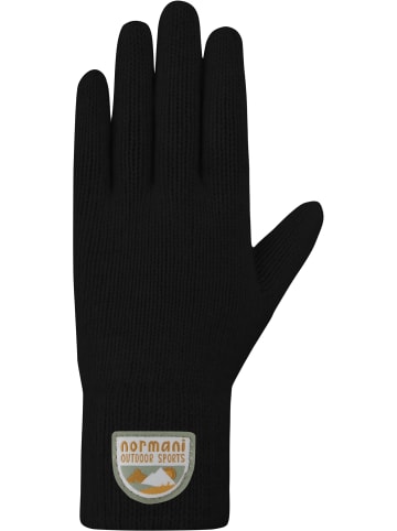 Normani Outdoor Sports Kinder Merino Strick-Fingerhandschuhe Berlingen in Schwarz