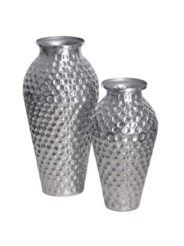 FineBuy Blumentopf in Silber / Aluminium / 26x26x51