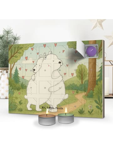 Mr. & Mrs. Panda Adventskalender Eisbär Umarmen Design ohne Spruch in Weiß