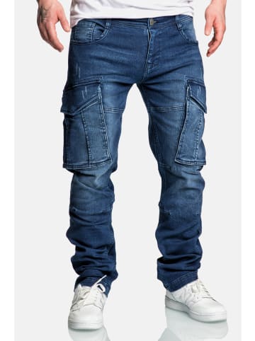 Humy Stretch Denim Jeans Lässige Cargo Hose A&S in Dunkelblau
