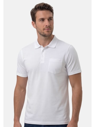 Ragman Poloshirt Basic in Weiß / dunkelblau
