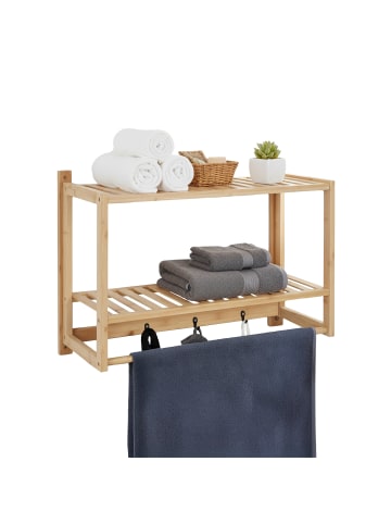relaxdays Wandregal in Natur - (B)60 x (H)40 x (T)23,5 cm