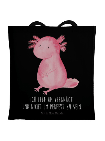 Mr. & Mrs. Panda Uni Tasche Axolotl Niedlich mit Spruch in Schwarz