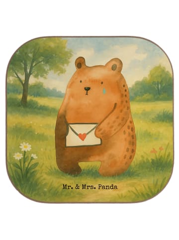 Mr. & Mrs. Panda Untersetzer Bär Vermissen Design ohne Spruch in Weiß