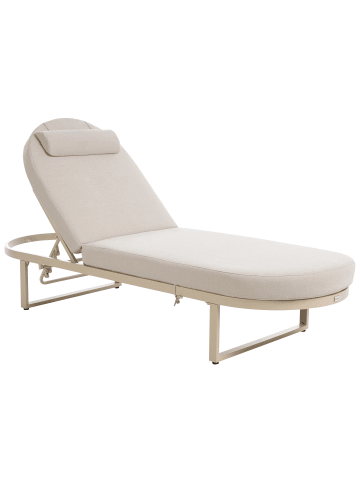Beliani 2-tlg Gartenliege RONCOLO in Beige