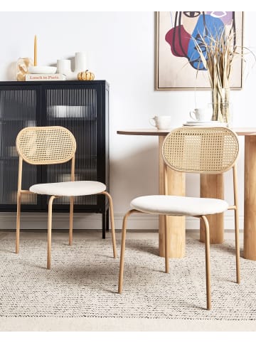 Beliani 2er-Set Esszimmerstuhl ADAVER in Heller Holzfarbton/Beige