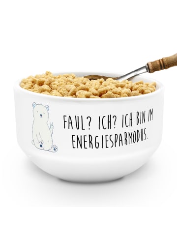 Mr. & Mrs. Panda frühstücksbowl Eisbär Faul mit Spruch in Weiß