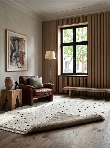KADIMA DESIGN Teppich Shaggy Abstrakt weich wohnlich Wohnzimmer Schlafzimmer Wohnraum in Creme