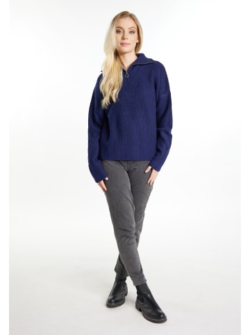 DreiMaster Damen Rippstrick Troyer in Marine