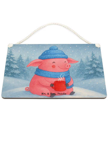 Mr. & Mrs. Panda Türschild Schwein Glühwein Design ohne Spruch in Weiß