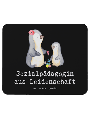 Mr. & Mrs. Panda Mouse Pad Sozialpädagogin Leidenschaft mit Spruch in Schwarz