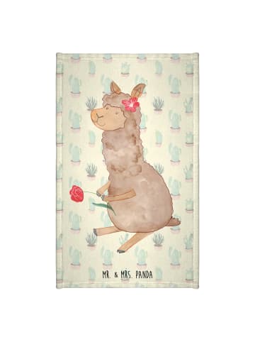 Mr. & Mrs. Panda Handtuch Gäste-WC Alpaka Blume ohne Spruch in Kaktus Grün