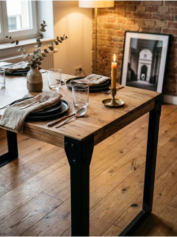 KADIMA DESIGN Esszimmertisch 180x90x76 cm Massivholz Metall Esstisch