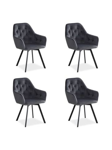 Homestyle4u Polsterstuhl 4er Set in Grau