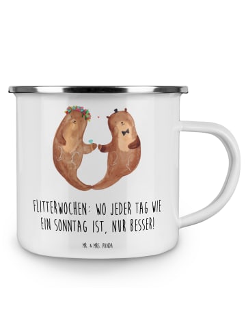 Mr. & Mrs. Panda Pott Flitterwochen-Magie mit Spruch in Weiß