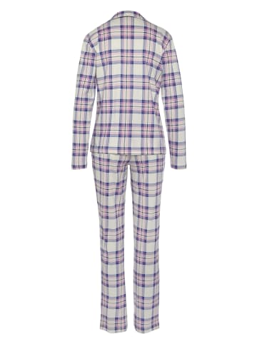 S. Oliver Pyjama in hellblau-lila kariert