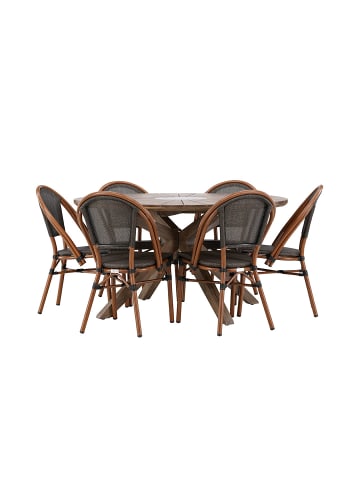 ebuy24 Gartenset Rosario 7-teilig Braun 140 x 140 cm