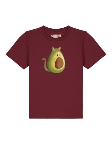 wat? Apparel T-Shirt Avocato in Weinrot