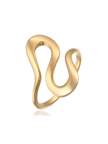 Elli Ring 925 Sterling Silber Spirale, Wellen in Gold