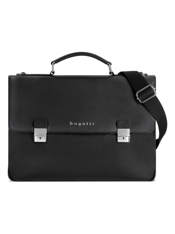 Bugatti Valencia Aktentasche Leder 37 cm Laptopfach black