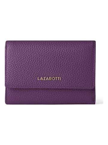 Lazarotti Bologna Leather XL Geldbörse mit Zip-Around Fach Leder 14 cm in purple