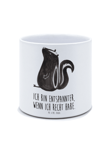 Mr. & Mrs. Panda Pflanzkübel Stinktier Sitzen mit Spruch in Weiß