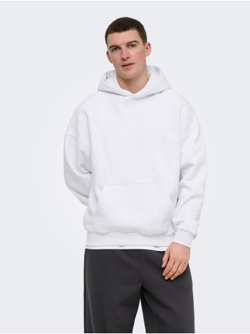 ONLY & SONS Kapuzenpullover in Super Light Grey Melange