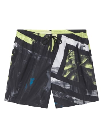John Devin Badeshorts in schwarz-lime