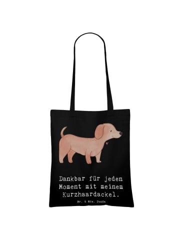 Mr. & Mrs. Panda Tote Bag Dackel Kurzhaardackel Moment mit Spruch in Schwarz