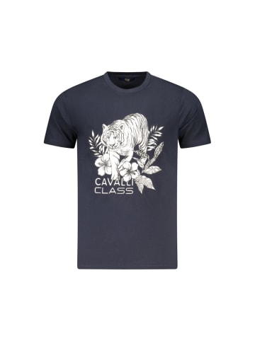 cavalli CLASS Blaues Baumwoll-T-Shirt